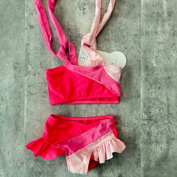 Other - 12-18m hot pink bathing suit Girls Pink Two Piece Swimsuit NWT